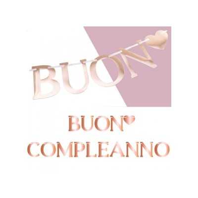 FESTONE CARTA GIVI ITALIA BUON COMPLEANNO ROSE GOLD MT.2,8 ART.54594