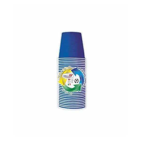 BICCHIERE BICOLORE RIUTILIZZABILE DOPLA ML.230 BLU CF.30 PZ ART.22075
