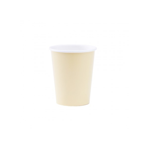BICCHIERE CARTA+COVER DA CC.250 SABBIA CF.8 PZ ART.644.06