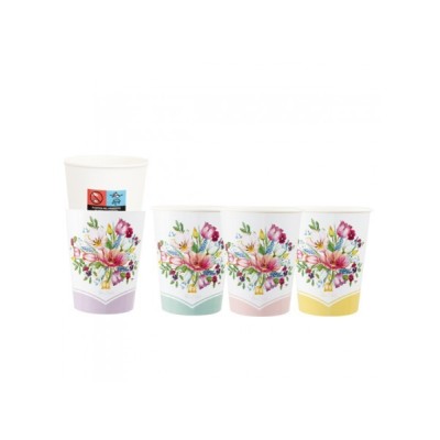 BICCHIERE CARTA GIVI ITALIA ENGLISH GARDEN (4 ASS.) CC.250 CF.8 PZ ART.64183