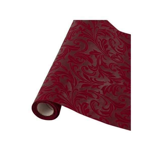 RUNNER TESSUTO GIVI ITALIA DAMASCATO FLOCCATO BORDEAUX CM.28X300 ART.609.07