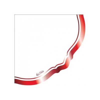 TOVAGLIOLO CARTA LIBERTY BIANCO BORDO ROSSO MET CM.33X33 CF.16 PZ ART.64326