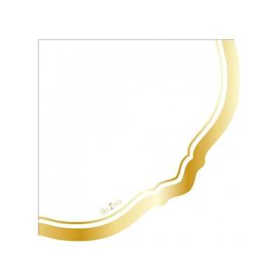 TOVAGLIOLO CARTA LIBERTY BIANCO BORDO ORO CM.33X33 CF.16 PZ ART.64330