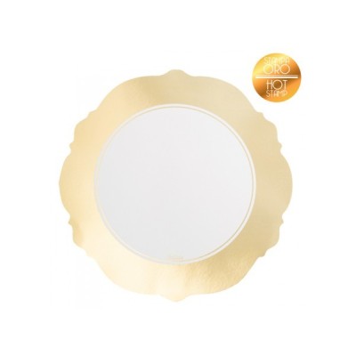 CF.6 SOTTOBICCHIERI LIBERTY BIANCO/ORO CM 10