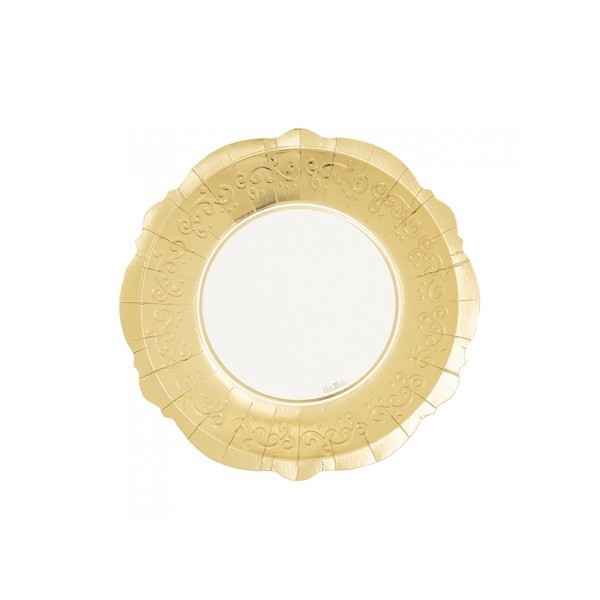 CF.8 PIATTI LIBERTY CM.27 BIANCO BORDO ORO