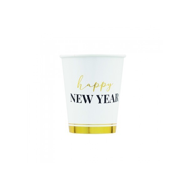 CF 8 BICCHIERI HAPPY NEW YEAR CLOCK WHITE 250 CC