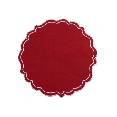 SOTTOPIATTO IN TESSUTO DIAM. CM 35 ROSSO E BIANCO