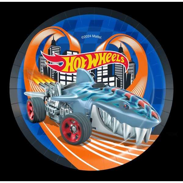 8 Piatti cm. 18 Hot Wheels