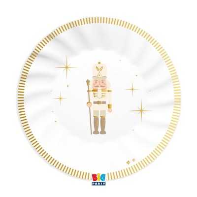 6 Piatti cm.25 Gold Nutcracker