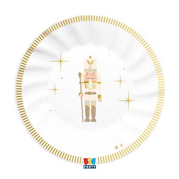 6 Piatti cm.25 Gold Nutcracker