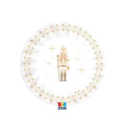 6 Piatti cm.20 Gold Nutcracker