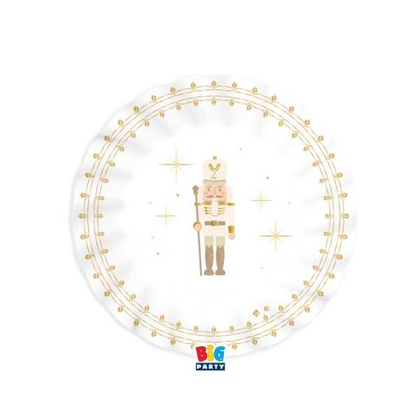 6 Piatti cm.20 Gold Nutcracker