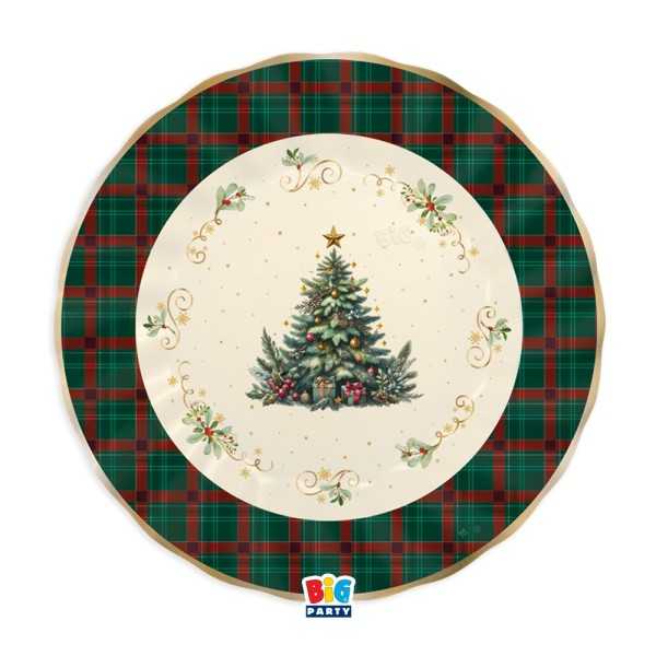 6 Piatti cm.25 Tartan Christmas