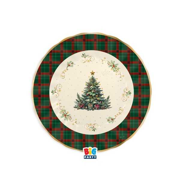 6 Piatti cm.20 Tartan Christmas