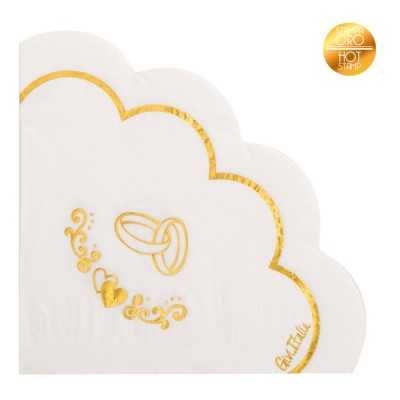 TOVAGLIOLO CARTA GIVI ITALIA BIANCO CM.33X33 FEDI SMERLO FIORE ORO ART.64003