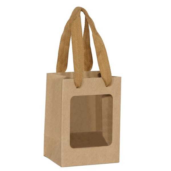 BAG W/ PET WINDOW CM11X8XH15 NATURAL