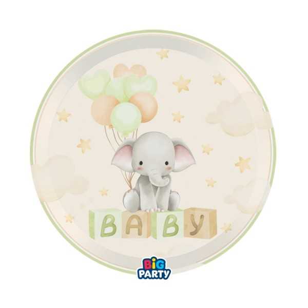 6 Piatti Nascita con Elefante – Perfetti per un Party Indimenticabile