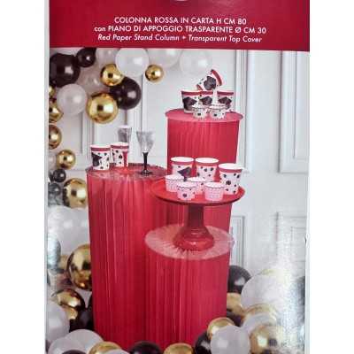 Colonna di Carta Pieghevole Rossa – Ø 40 cm x H 100 cm | Decorazione Elegante e Salvaspazio