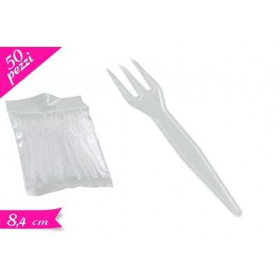 Forchettine Finger Food Trasparenti 8,4 cm – 50 pz | Golden Hill Riutilizzabili