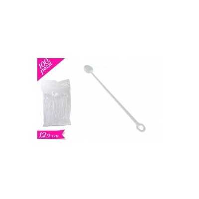 Bacchettine Trasparenti con Cucchiaino 12,9 cm – 100 pz | Golden Hill Riutilizzabili