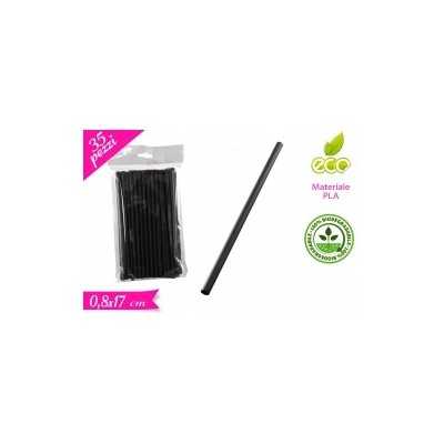 Golden Hill Cannucce Nere in PLA 0,8x17 cm Compostabili – 35 Pezzi
