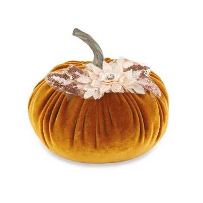 Zucca Velluto Bruciato Ø160 mm - Tono su Tono | Decorazione Autunnale Elegante