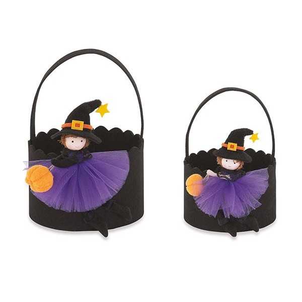 S/2 CESTINI CON STREGA VIOLA D.120XH.80 D.150XH.100 MM