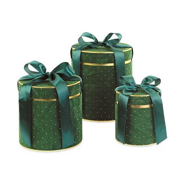 🎁 Scatole Natalizie in Velluto VERDE – Tono su Tono
