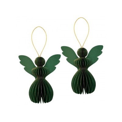 CF 2 DECORAZIONI CARTA ANGELO VERDE CM 12