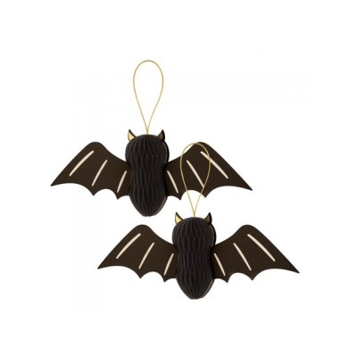 2 PIPISTRELLI CARTA CM 26X11 DETTAGLI ORO