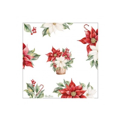 16 TOVAGLIOLI STELLA DI NATALE CM 33X33