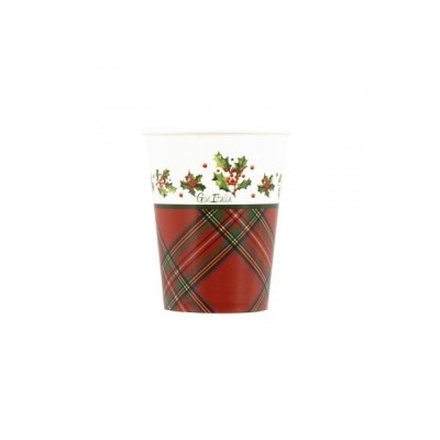 8 BICCHIERI 250 CC. SCOTTISH CHRISTMAS