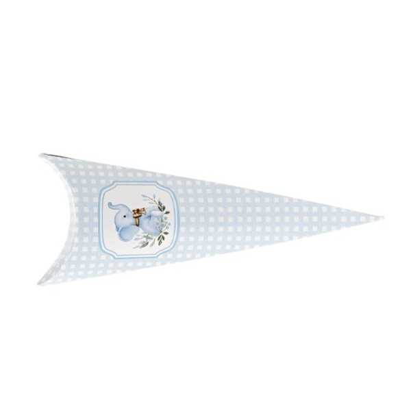Cono porta confetti elefantino azzurro 10pz - 19cm