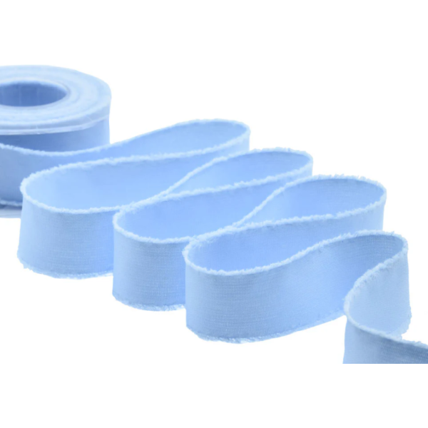 NASTRO FURLANIS IN COTONE SFRANGIATO AZZURRO BABY COL.593 - 38MMX15M.