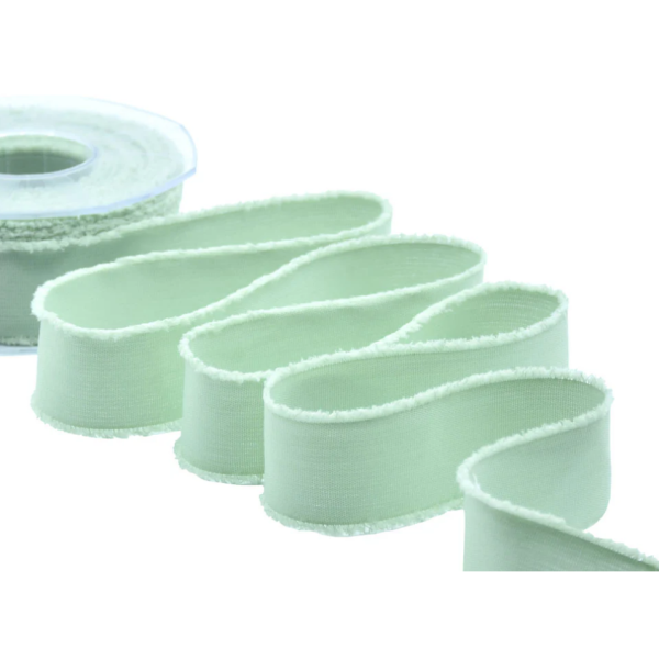 NASTRO FURLANIS IN COTONE SFRANGIATO VERDE MARE COL.9 - 38MMX15M.
