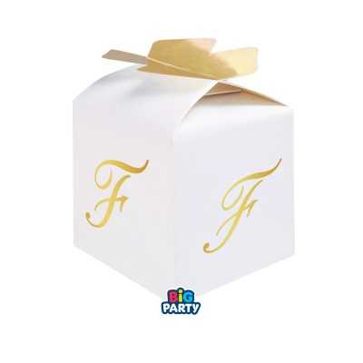 Scatoline Cubo Bianche con Iniziali Oro a Caldo | Bomboniere Big Party