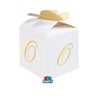 Scatoline Cubo Bianche con Iniziali Oro a Caldo | Bomboniere Big Party