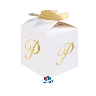 Scatoline Cubo Bianche con Iniziali Oro a Caldo | Bomboniere Big Party