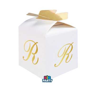 Scatoline Cubo Bianche con Iniziali Oro a Caldo | Bomboniere Big Party