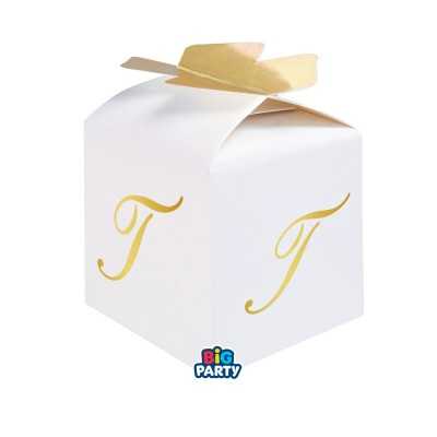 Scatoline Cubo Bianche con Iniziali Oro a Caldo | Bomboniere Big Party