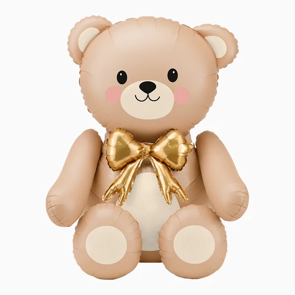 Palloncino Mylar Orsetto Teddy con Fiocco Oro 95 cm – Balloon Foil XXL
