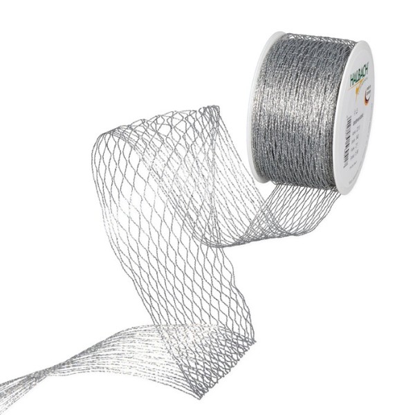 wired elastic net ribbon 10 x 25 m / Rolle 73% PES