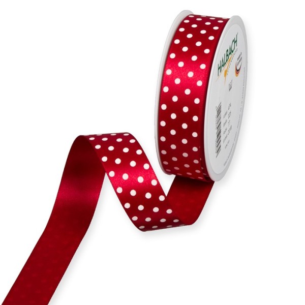 sateen printed ribbon dots 10 x 25 m / Rolle