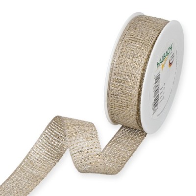 linen net ribbon with Lurex 10 x 25 m / Rolle