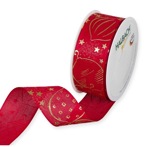 printed ribbon "Christmas Baubles"