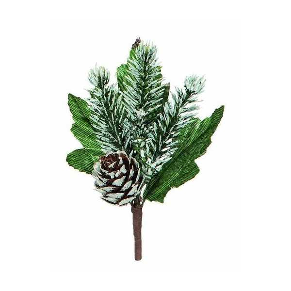 PICK W/SNOW PINECONE H12 CM