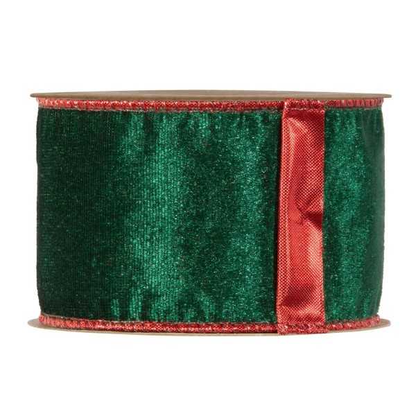NASTRO VELVET XMAS MM63X10MT DARK GREEN