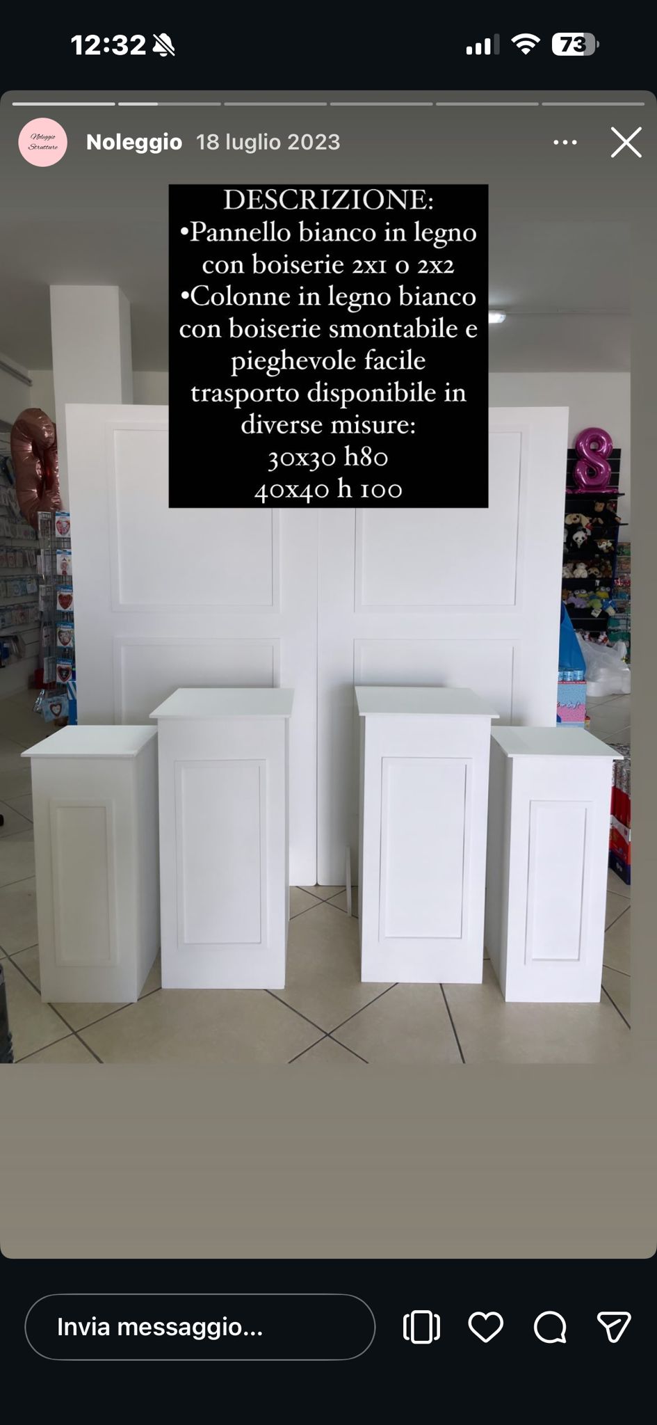 COPPIA COLONNE BOISERIE BIANCHE IN LEGNO 30X30H80