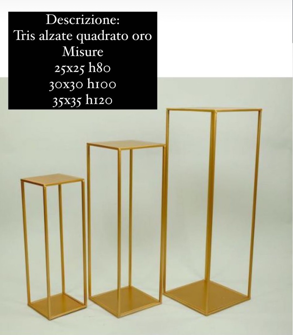 TRIS ALZATE IN FERRO ORO