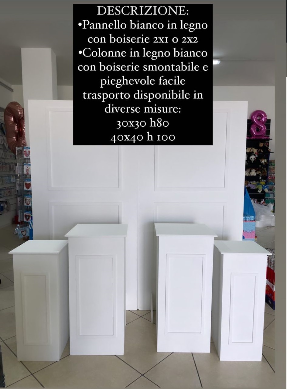 COPPIA PANNELLI BOISERIE IN LEGNO BINACHE MISURE 1X2 CAD.